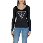 Guess Black Cotton Tops & Women's T-Shirt