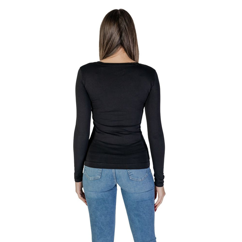 Guess Black Cotton Tops & Women's T-Shirt