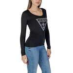 Guess Black Cotton Tops & Women's T-Shirt