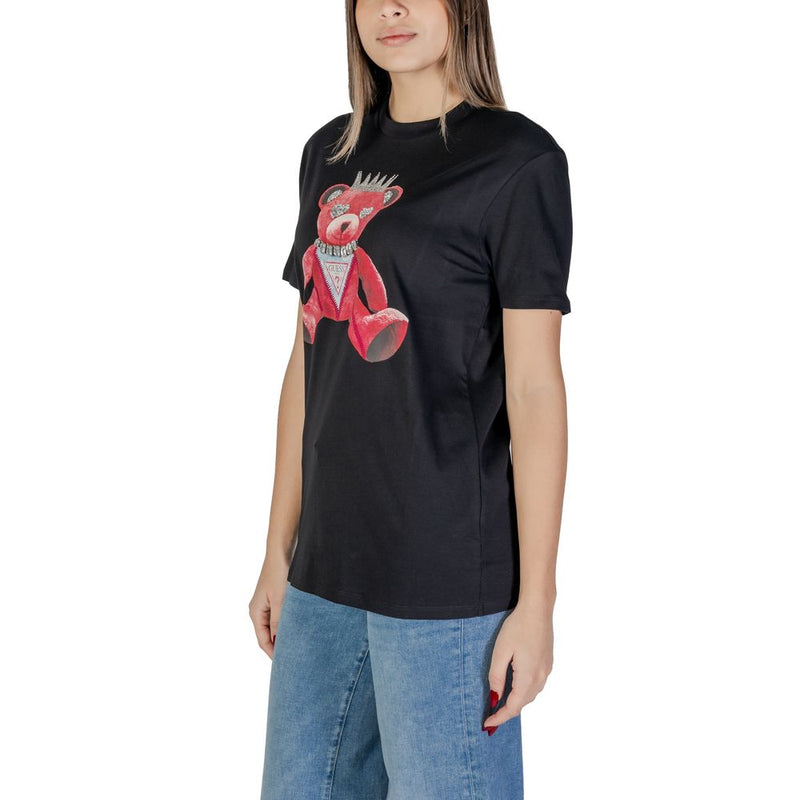 Guess Black Cotton Tops & Women's T-Shirt