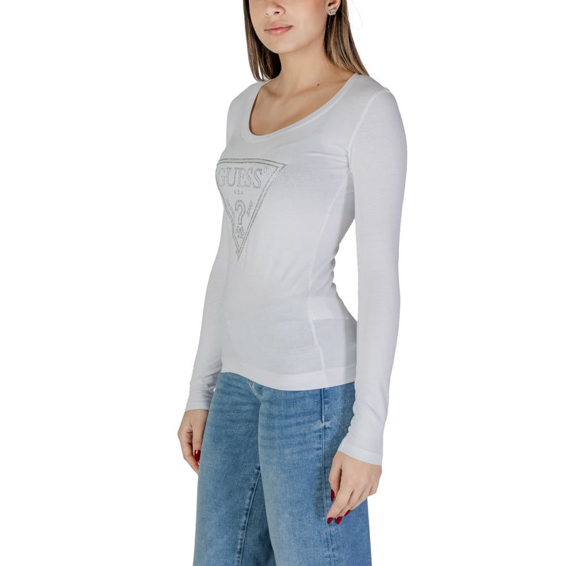 Guess White Cotton Tops & Women's T-Shirt