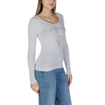 Guess White Cotton Tops & Women's T-Shirt