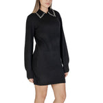 Jacqueline De Yong Black Recycled Polyester Women's Dress