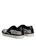 Dolce & Gabbana Black Embellished London Men Slip On Men's Shoes