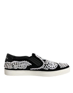 Dolce & Gabbana Black Embellished London Men Slip On Men's Shoes