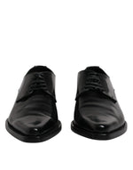 Dolce & Gabbana Black Patent Leather Derby Men Dress Men's Shoes (Pre-Owned)