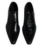 Dolce & Gabbana Black Patent Leather Derby Men Dress Men's Shoes (Pre-Owned)