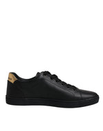 Dolce & Gabbana Black Leather London Heart Men Sneakers Men's Shoes