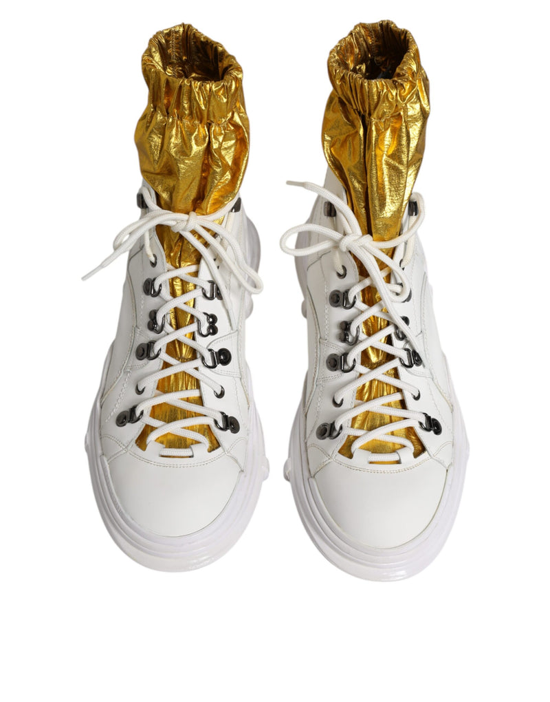 Dolce & Gabbana White Nylon Galileo High Top Sneakers Men's Shoes (Pre-Owned)