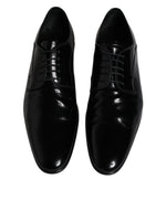 Dolce & Gabbana Black Patent Leather Derby Men Dress Men's Shoes (Pre-Owned)