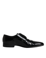 Dolce & Gabbana Black Patent Leather Derby Men Dress Men's Shoes (Pre-Owned)