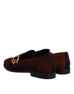 Dolce & Gabbana Bordeaux Suede Loafers Formal Men Dress Men's Shoes (Pre-Owned)