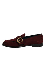 Dolce & Gabbana Bordeaux Suede Loafers Formal Men Dress Men's Shoes (Pre-Owned)