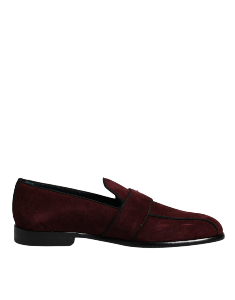 Dolce & Gabbana Bordeaux Suede Loafers Formal Men Dress Men's Shoes (Pre-Owned)