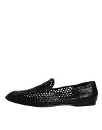 Dolce & Gabbana Black Woven Leather Slip On Loafers Men's Shoes (Pre-Owned)