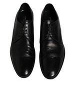 Dolce & Gabbana Black Patent Leather Derby Men Dress Men's Shoes (Pre-Owned)