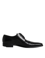 Dolce & Gabbana Black Leather Derby Men Formal Dress Men's Shoes (Pre-Owned)