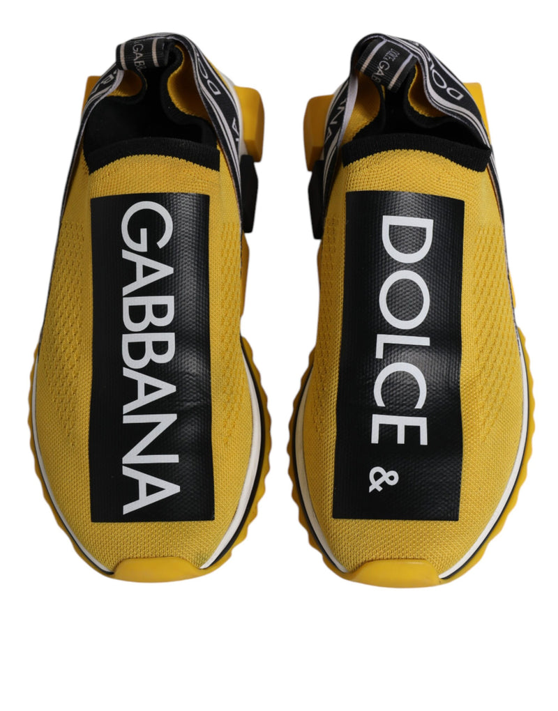 Dolce & Gabbana Yellow Black Slip On Sorrento Sneaker Men's Shoes (Pre-Owned)