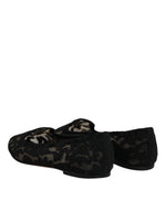 Dolce & Gabbana Black Taormina Lace Slip On Flats Women's Shoes (Pre-Owned)