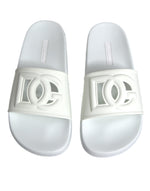 Dolce & Gabbana White Rubber Slides Sandals Beachwear Women's Shoes