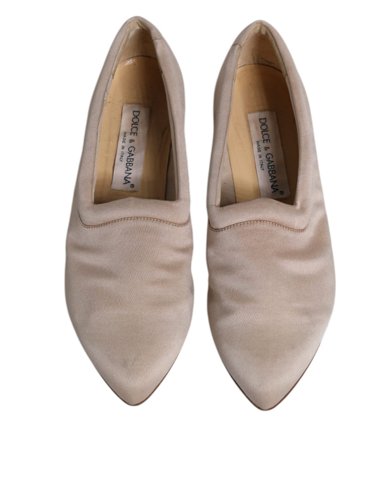 Dolce & Gabbana Beige Fabric Slip On Ballerina Flats Women's Shoes (Pre-Owned)