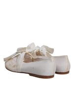 Dolce & Gabbana White Ribbon Fabric Ballerina Flats Women's Shoes (Pre-Owned)