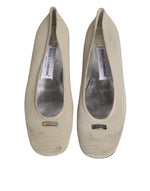 Dolce & Gabbana Beige Fabric Slip On Ballerina Flats Women's Shoes (Pre-Owned)