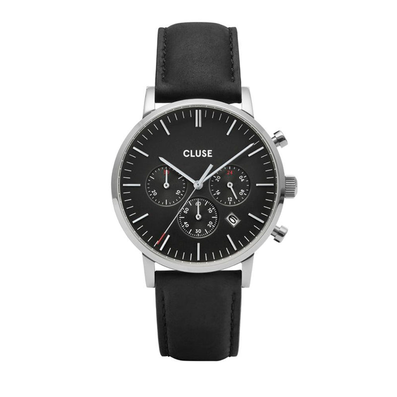 Cluse Black Leather Women's Watch