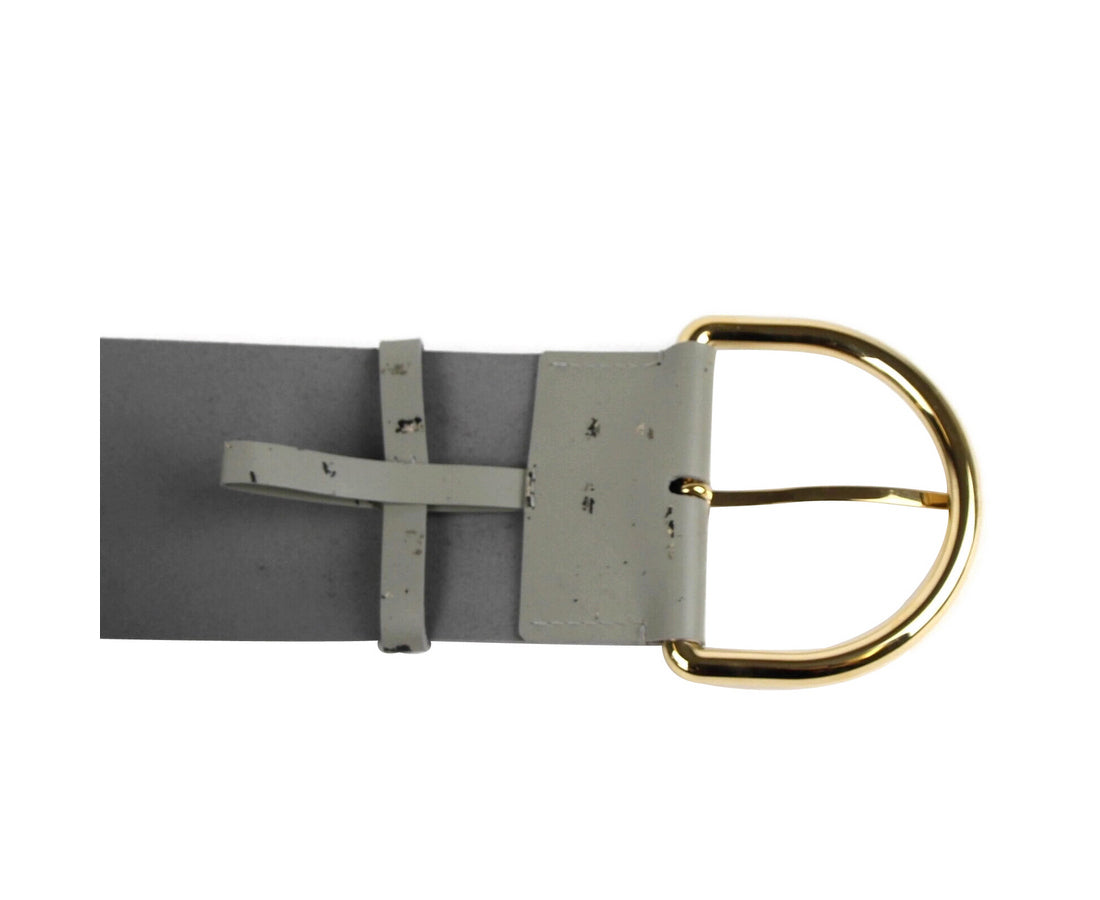 Balenciaga Women's Grey Linoleum Wide Belt Gold Hardware (80 / 32)