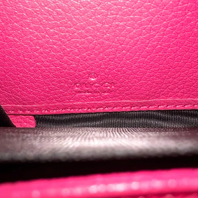 Gucci Pink Leather GRG Logo Print Long Continental Zip Around Wallet