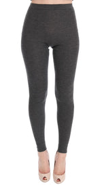 Dolce & Gabbana Chic Gray High Waist Cashmere Tights Women's Pants