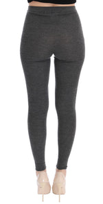 Dolce & Gabbana Chic Gray High Waist Cashmere Tights Women's Pants