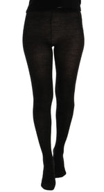 Dolce & Gabbana Elegant Gray High-Waist Stretch Tights Women's Pants