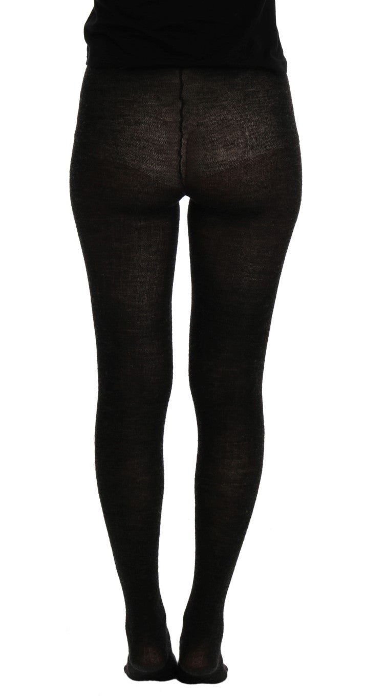 Dolce & Gabbana Elegant Gray High-Waist Stretch Tights Women's Pants