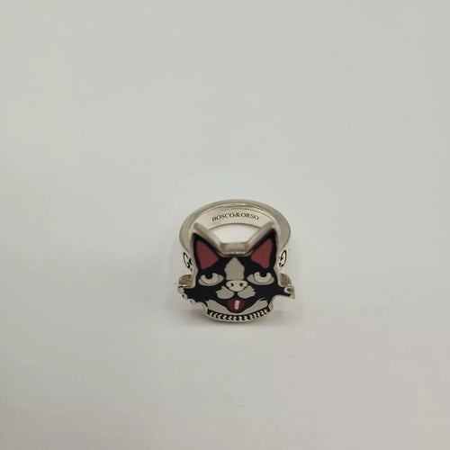 Gucci Bosco & Orso Aged Silver Bosco Head GG Ring IT 13 / US 6.5