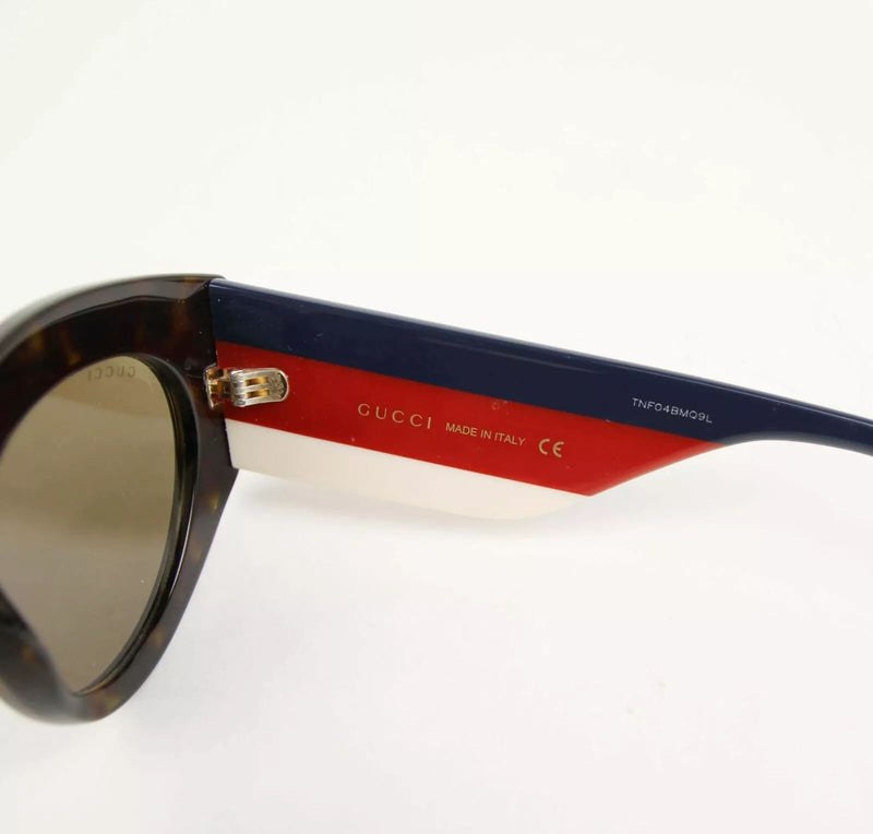 Gucci Havana Oversized Cat Eye Acetate Sylvie Web Sunglasses