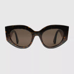 Gucci Havana Oversized Cat Eye Acetate Sylvie Web Sunglasses