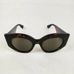 Gucci Havana Oversized Cat Eye Acetate Sylvie Web Sunglasses