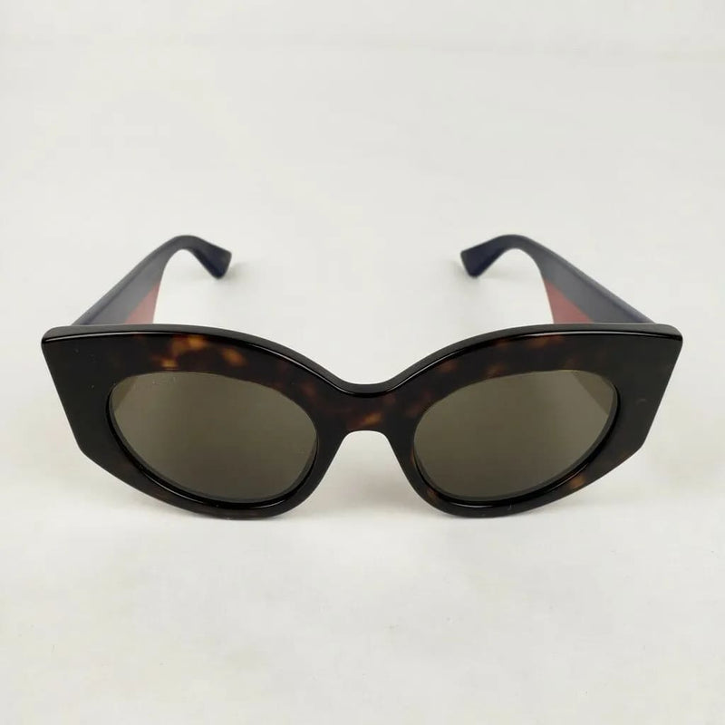 Gucci Havana Oversized Cat Eye Acetate Sylvie Web Sunglasses