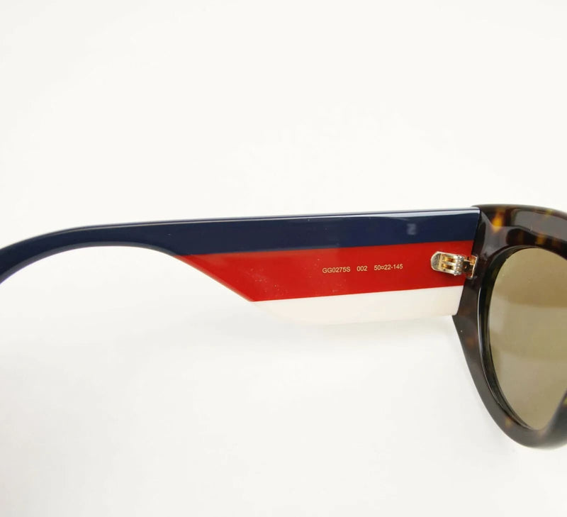 Gucci Havana Oversized Cat Eye Acetate Sylvie Web Sunglasses