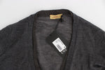 Costume National Elegant Gray Wool Blend Cardigan Men's Sweater