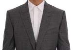 Dolce & Gabbana Sleek Gray Checkered Wool Men's Blazer