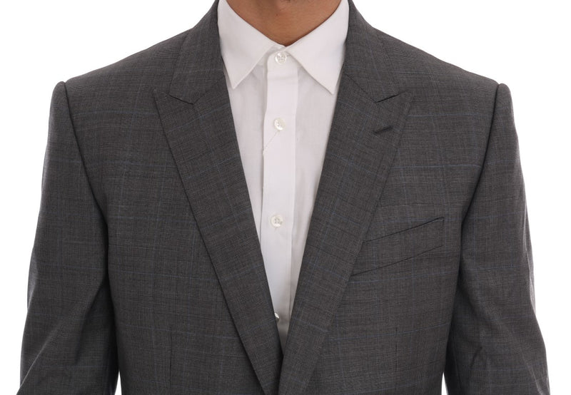 Dolce & Gabbana Sleek Gray Checkered Wool Men's Blazer