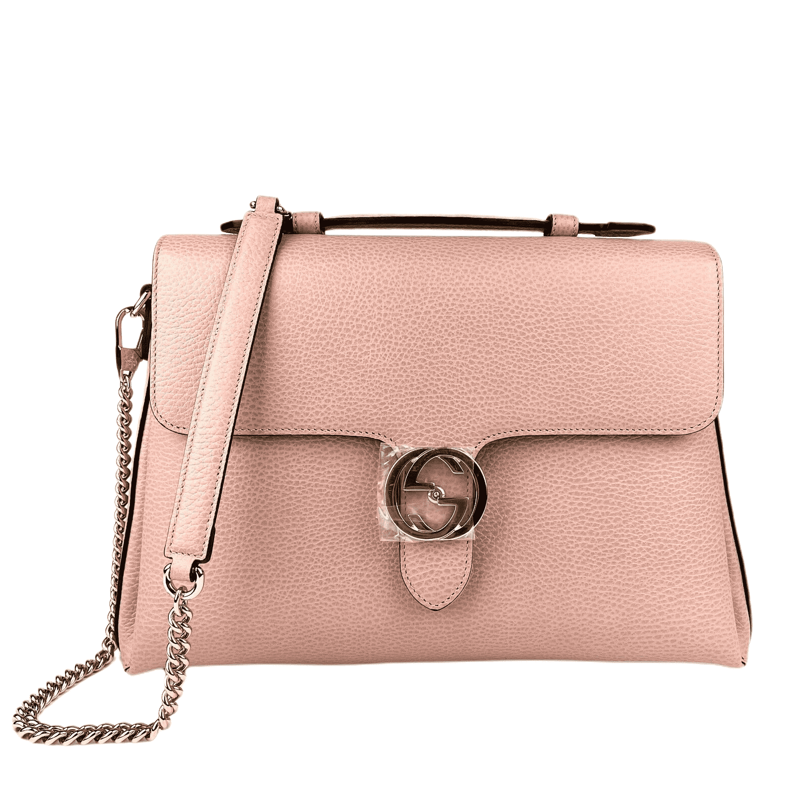 Gucci Powder Pink Leather Interlocking Chain Bag