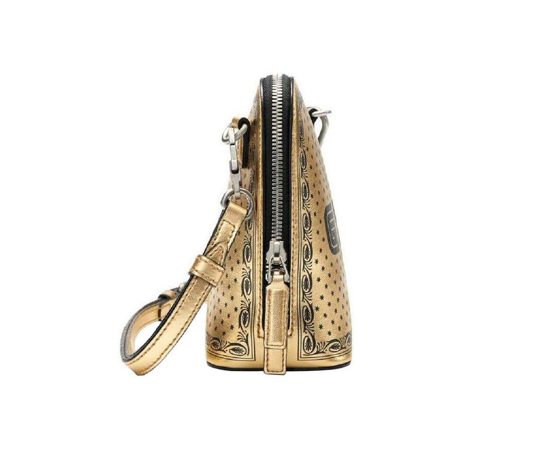 Gucci Women's Gold Guccy Sega Script Dome Mini Crossbody Bag