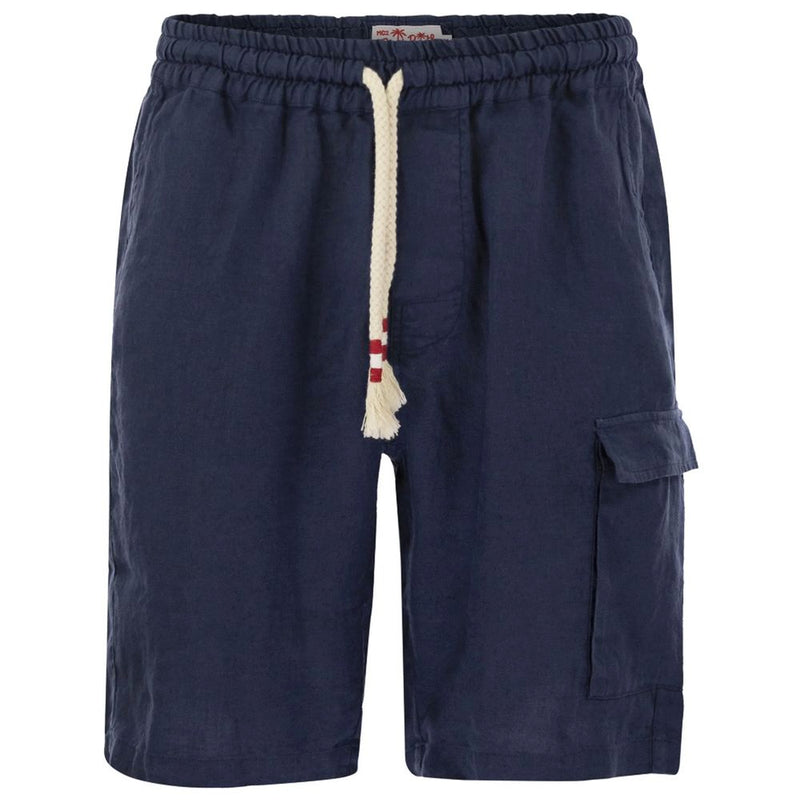 MC2 Saint Barth Blue Linen Men's Short