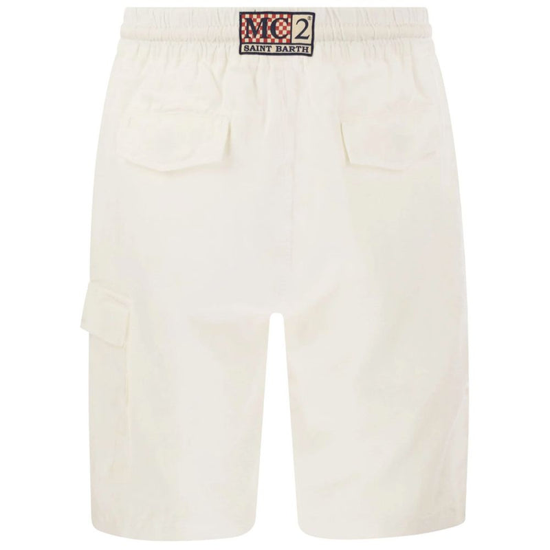 MC2 Saint Barth White Linen Men's Short