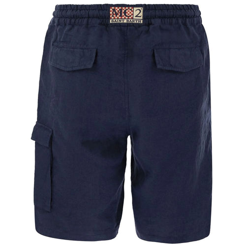 MC2 Saint Barth Blue Linen Men's Short