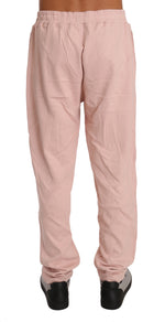 Billionaire Italian Couture Elegant Pink Cotton Sweatsuit Luxury Men's Comfort