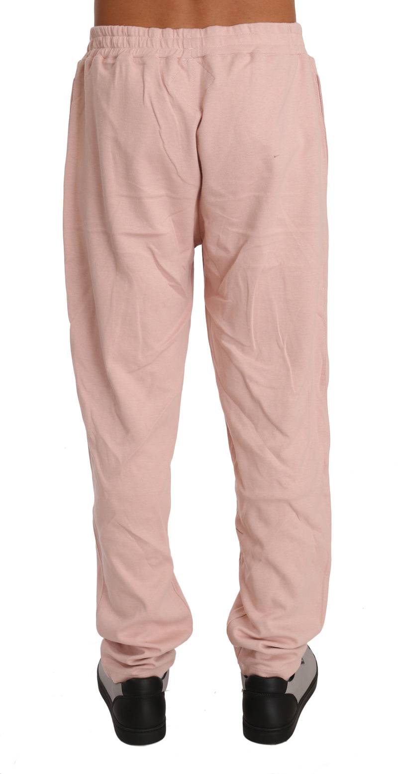 Billionaire Italian Couture Elegant Pink Cotton Sweatsuit Luxury Men's Comfort